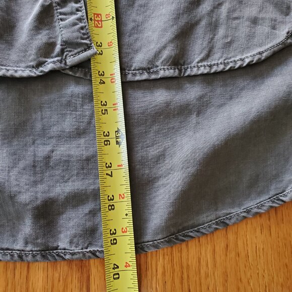 Sneak Peek Black Burnout Shirt Dress Tencel Lightweight Button Up Large - Picture 16 of 16